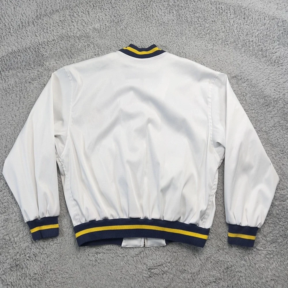 Vintage Polo Ralph Lauren Varsity Jacket Mens L White Satin Crest Hong Kong 90s